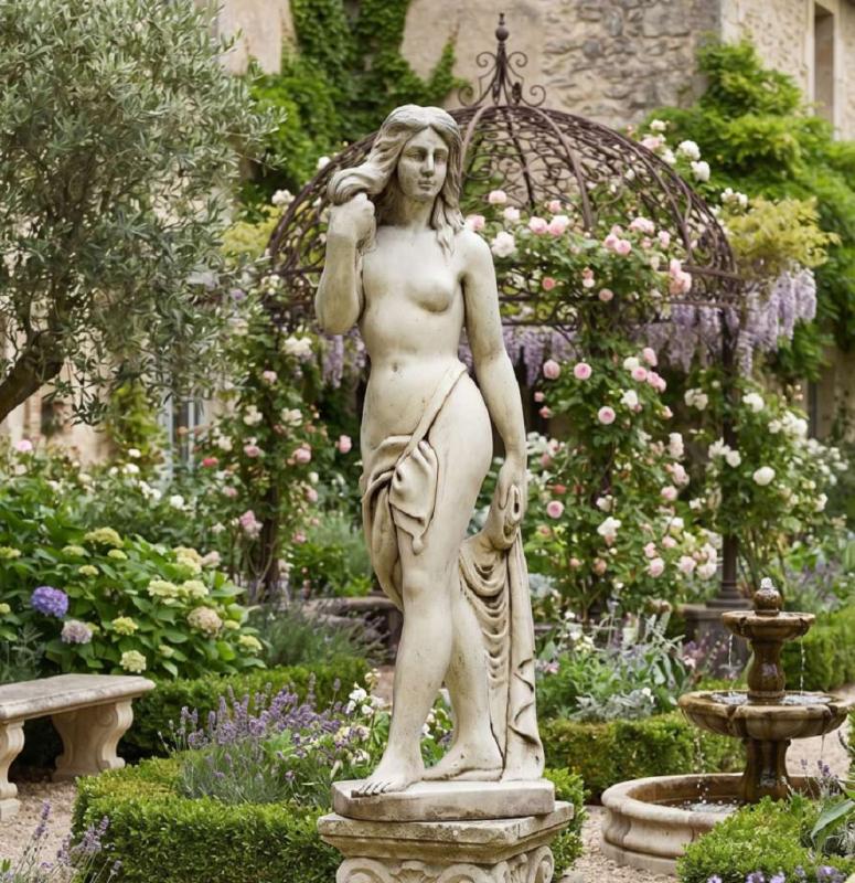 Garten Skulptur der exotischen Nachttänzerin Mata Hari Steinfigur 125cm