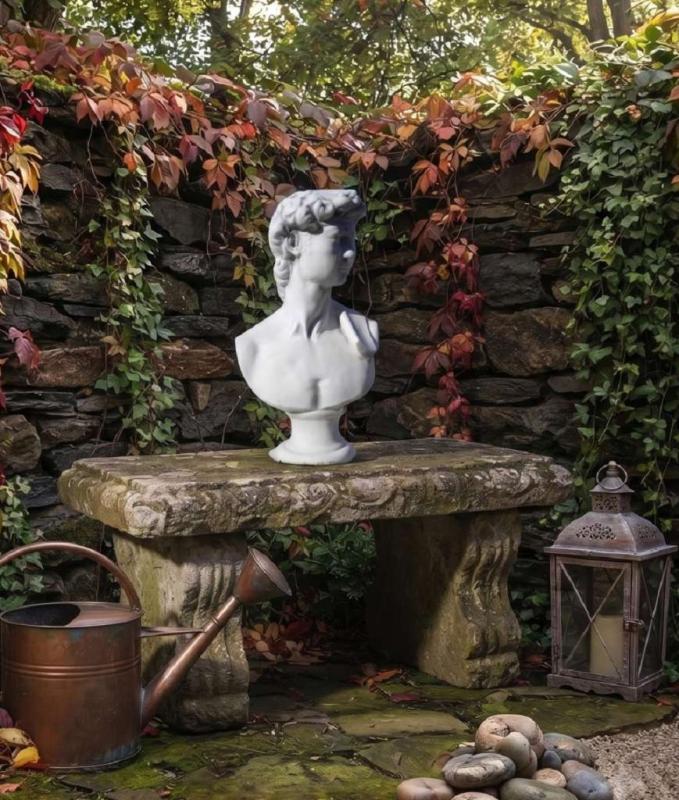 Davidbüste der bekannten Gartenskulptur Büsten als Gartendeko Skulptur 53cm
