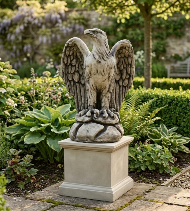 Kleine Adler Steinfigur Gartenfigur oder Innendekoration Beton Steinfigur