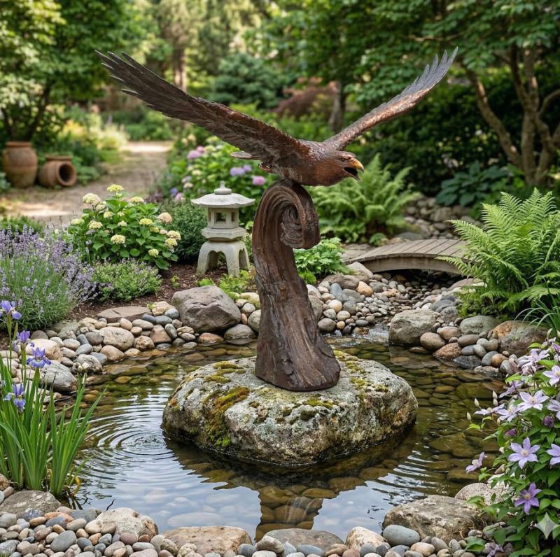 Neue Fifur Bronze Adler Garten Figur Skulptur