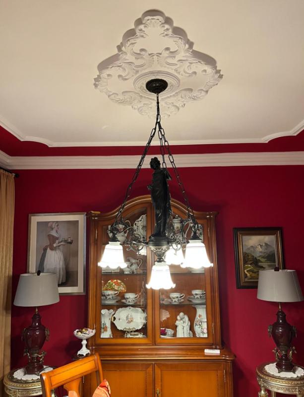 Deckenrosette oval | Polyurethan Hartschaum weiße Oberfläche 94x66cm