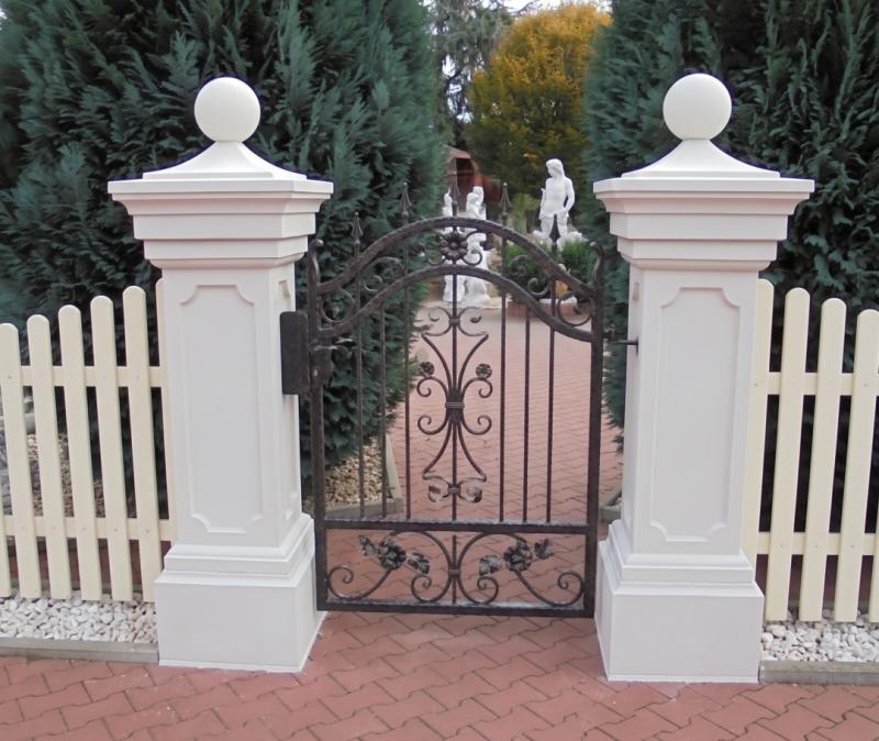 Gartentor Beton Zaunpfeiler mit Kugel