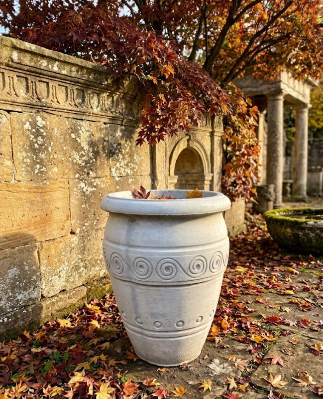 Römischer Pflanztopf mit antik Dekor Pflanzkübel 55cm