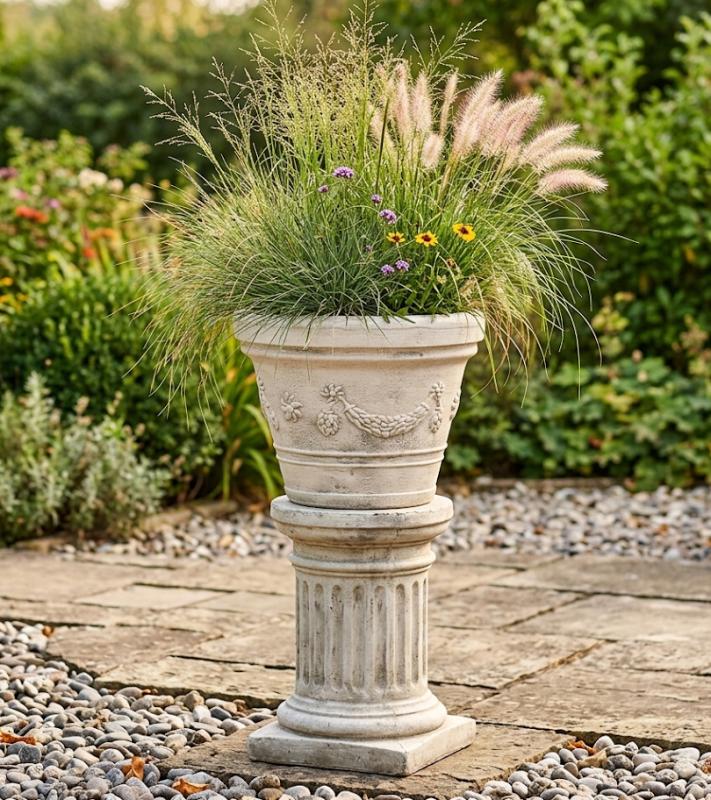 Pflanztopf aus Steinguss – frostfest & massiv für Garten 32cm 22kg