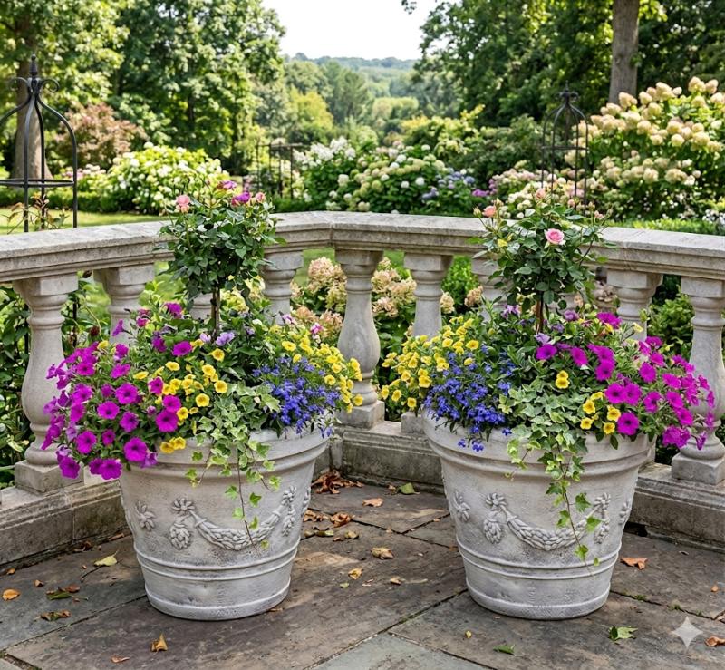 Pflanztopf aus Steinguss – frostfest & massiv für Garten 32cm 22kg