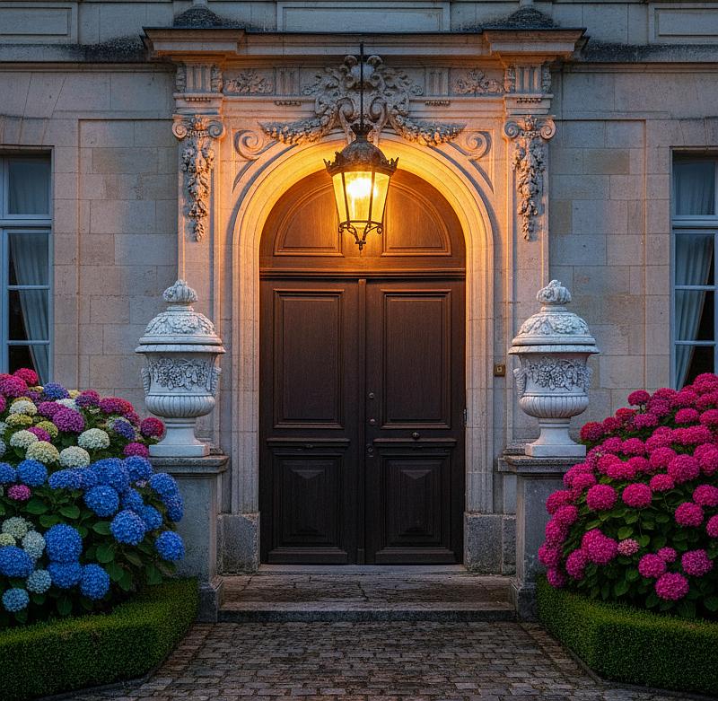 vase mit Weinlaub auf Säule