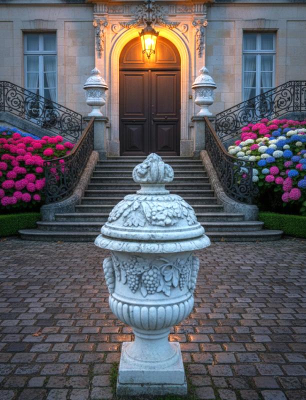 Pflanzgefäß mit Wein auf Sockel ST104017