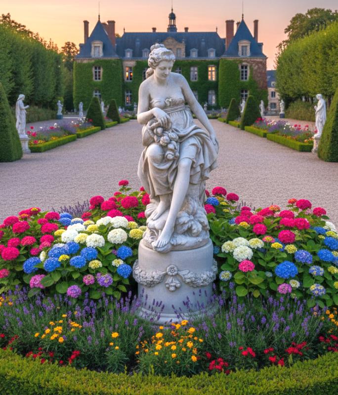 Parkfigur Frau mit Sockel