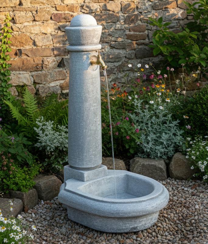 Garten Wasser Zapfsäule aus Beton Steinguss