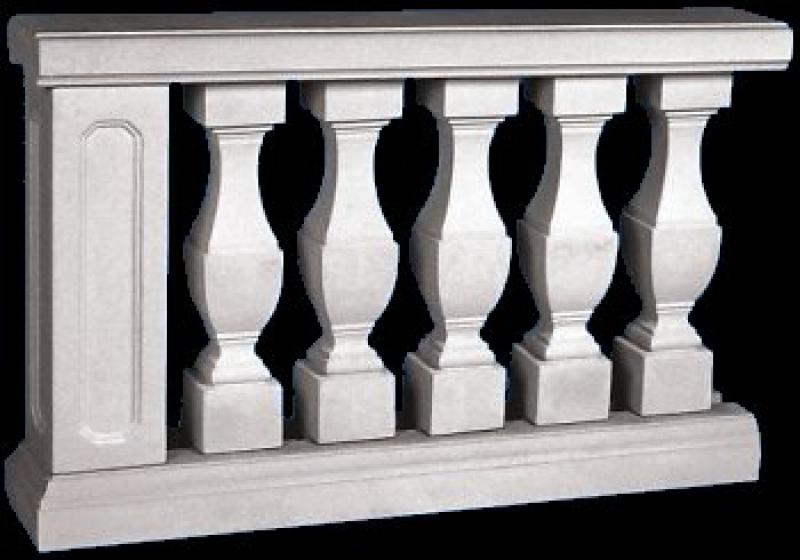 Typ-06 Balustraden Geländer aus Weißbeton mit quadratischen Balustersäulen