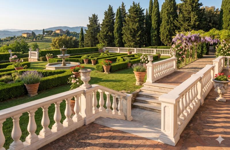 Garten Balustraden Geländer weiss beton