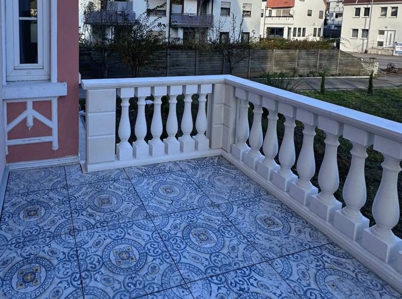 Marmor Beton Balustraden weiß | farbig mit Betonpfeiler