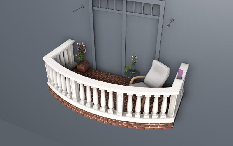 CAD-Planung ihrer Balustrade mit 3D Visualisierung des Balkon Balustradengeländer