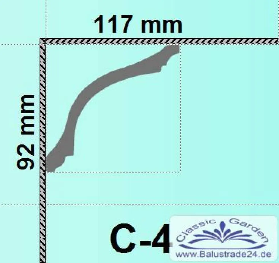 c-4 maßskizze gipsstuck profil