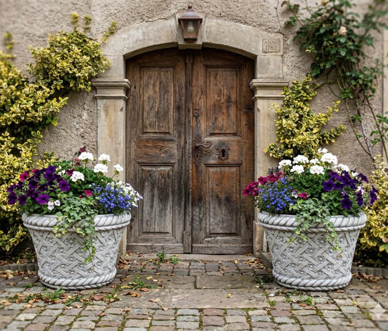 Blumentopf Pflanzkübel Garten Blumenkübel Übertopf Beton Steinguss 39cm 67k