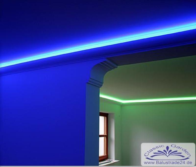 KF702 Lichtleiste für indirekte LED Beleuchtung aus PU Hartschaum 80x60mm Wandleiste 200cm