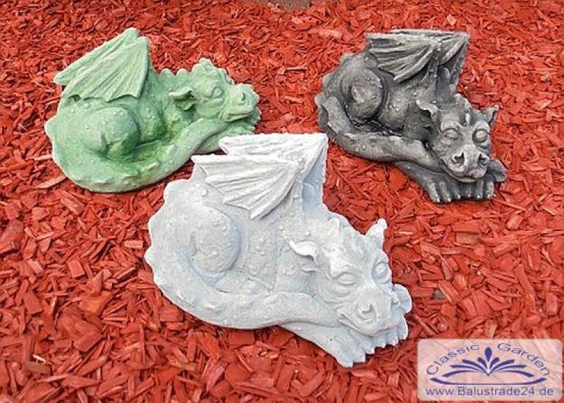 Drachen Figuren in grün anthrazit grau