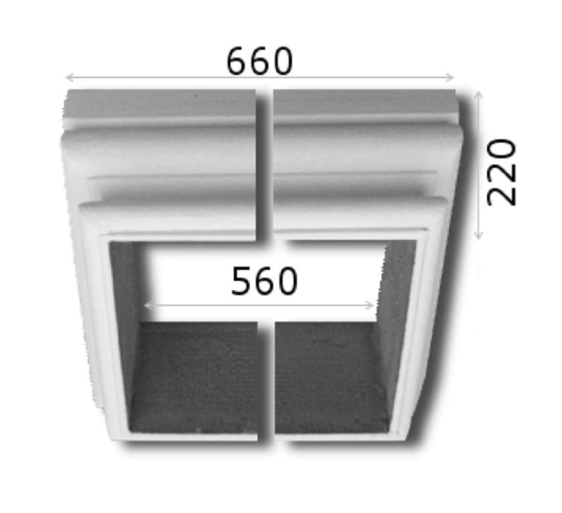 Kapitell Sockel Basis für eckige Säulen 50cm U-Halbschale zur Säulenverkleidung EKBA50cm