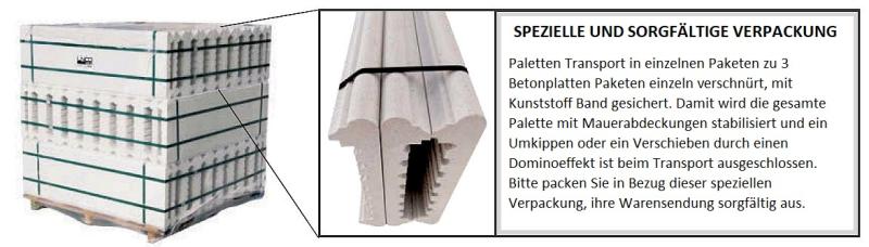 Kopfplatten zu Mauerabdeckungen Evolution System Marmorbeton Betonplatten 20cm lang in 10 Breiten 7 Farben lieferbar