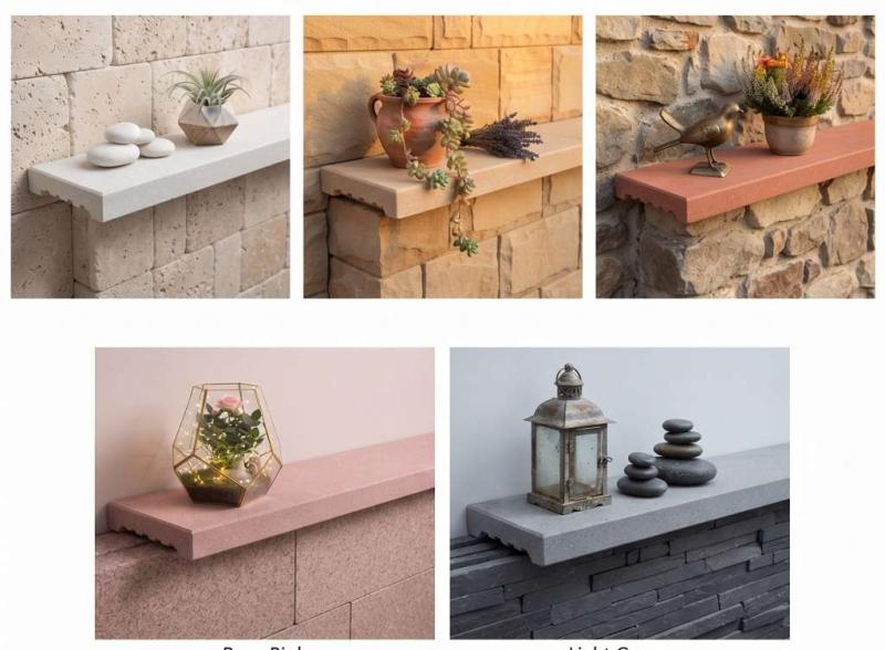 Beton Mauerabdeckung 100cm 10 Breiten 7 Farben poliert System Evolution Quadrato Mauerkappen