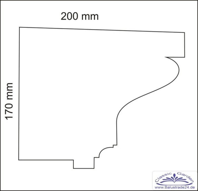 Fassadenstuck Traufkanten Styroprstuck Gesims Sockelprofilen Profile N2A-170x200mm 300cm