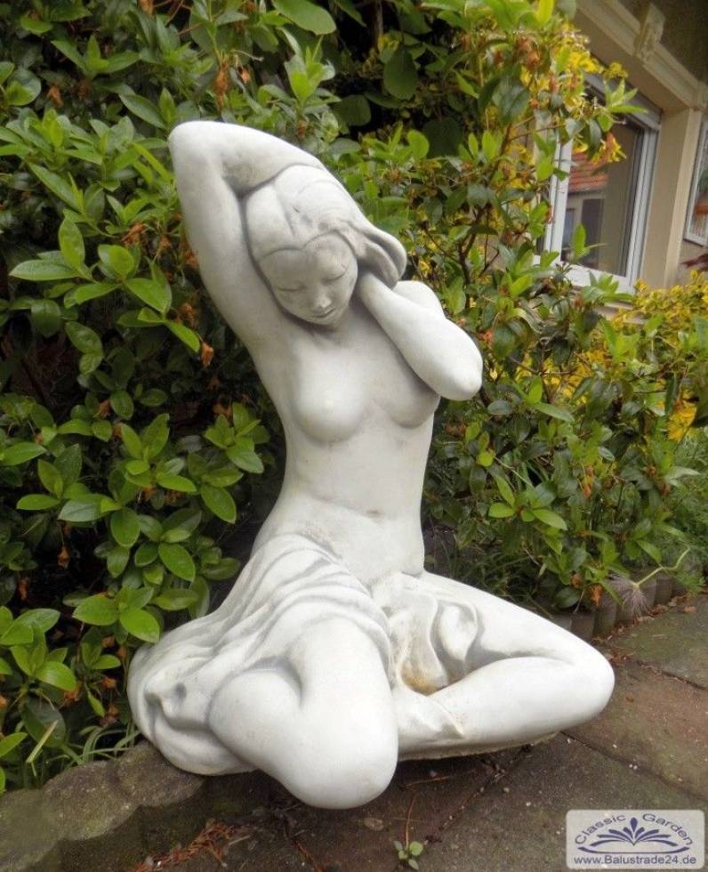 56 cm Gartendeko Frauenakt Skulpturen Steinguss Menschen Gartenfiguren 