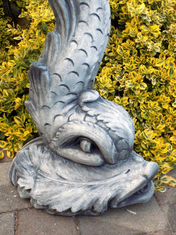 Triton Fisch Brunnenfigur Gartendekoration Welz Gartenteich Figur mit Sockel 146cm