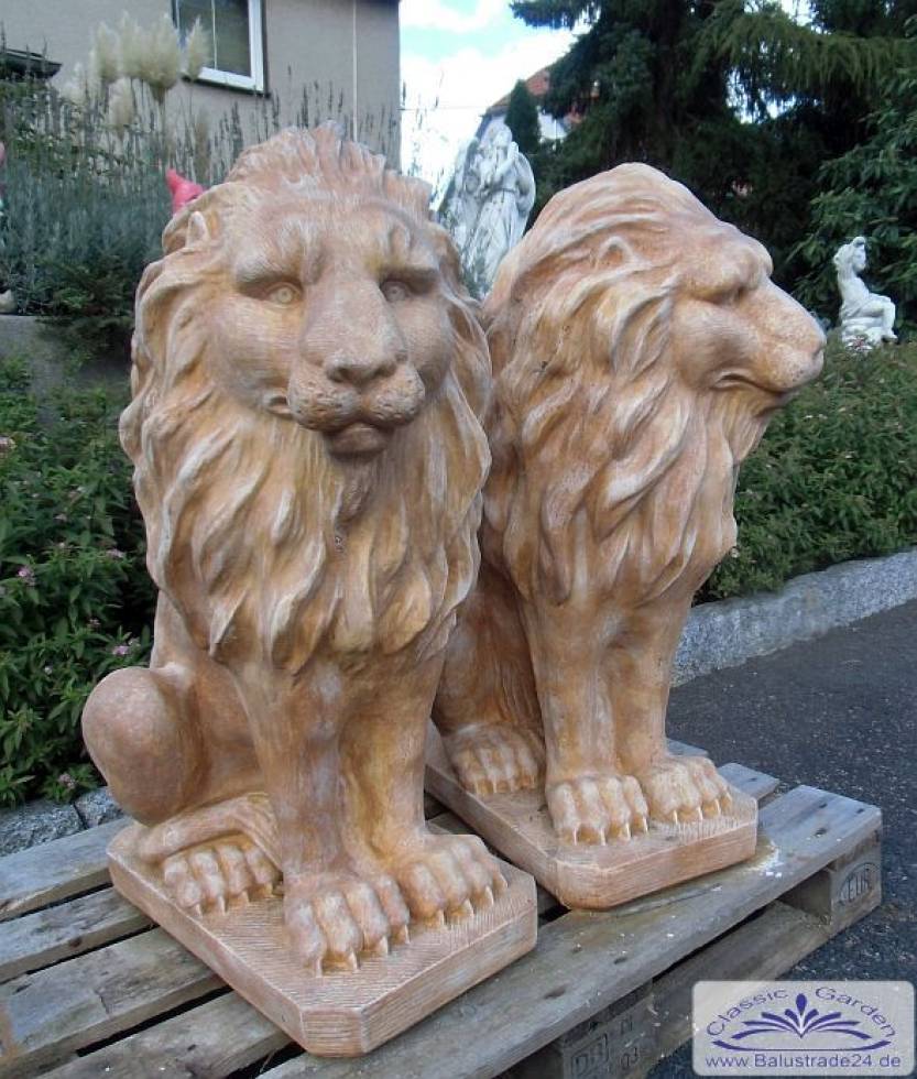 Löwenpaar gartendeko