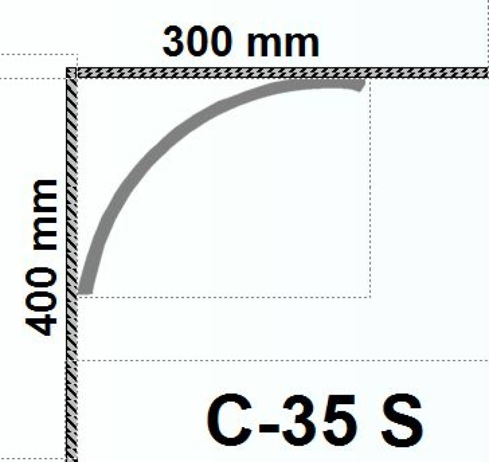 maßskizze C-35 Decken Hohlkehle XL Profil