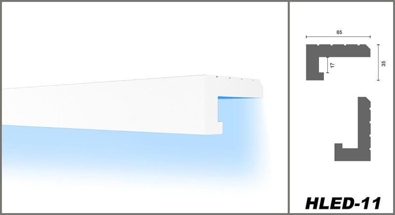 HLED-11 LED Lichtleiste XPS Styropor Wandprofil