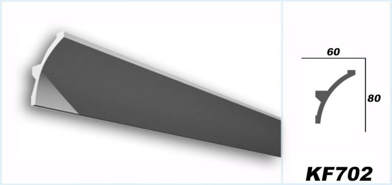 KF702 Lichtleiste für indirekte LED Beleuchtung aus PU Hartschaum 80x60mm Wandleiste 200cm