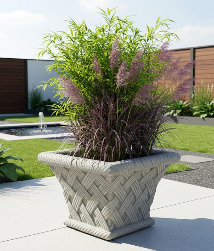 moderner vier eckiger pflanzkübel