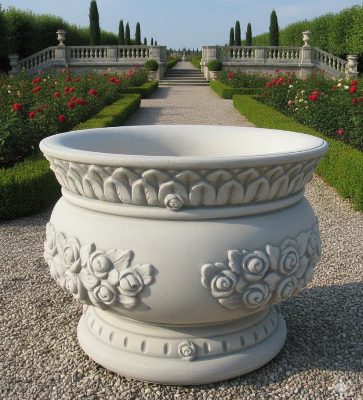 Ovaler Beton Stein Blumen Pflanz Kübel