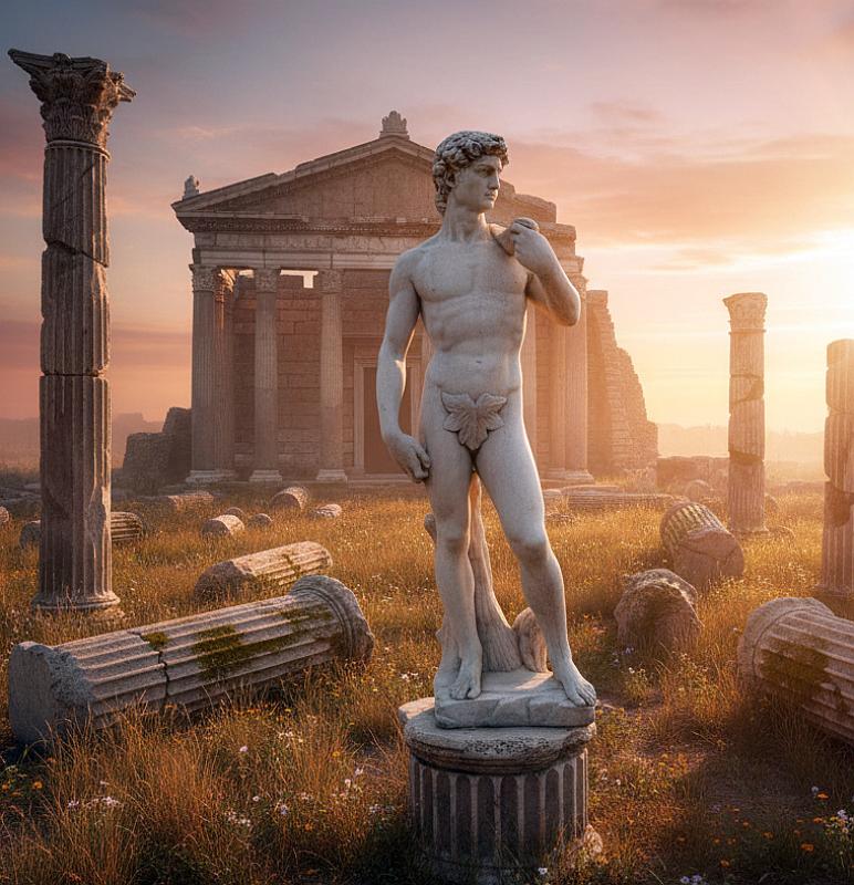 Antike David Skulptur Figur