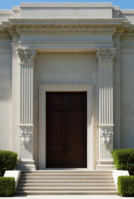Komplette Pilaster Wandsäule mit Schmucksockel Lisene und Säulen Kapitell
