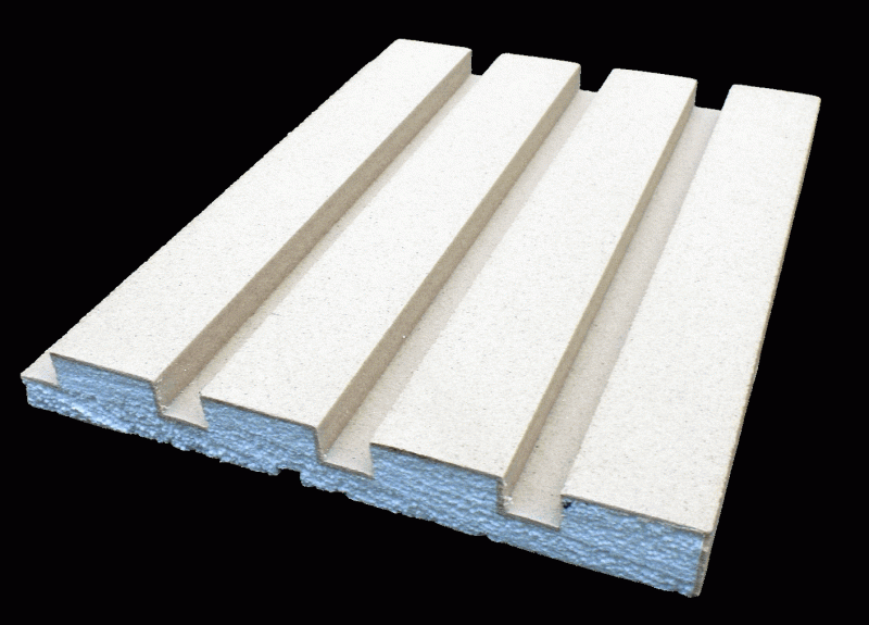 Styropor Fassadenverkleidung Lamellen Optik Akustikpaneele Wandverkleidung Außenbereich 32cm breit FL-1