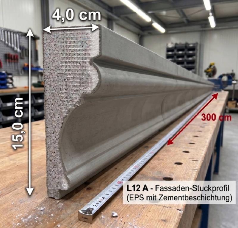 Fassadenstuck Leiste Styroporstuck Profil Stuckprofil Fassadenleisten 145x40 mm L12A