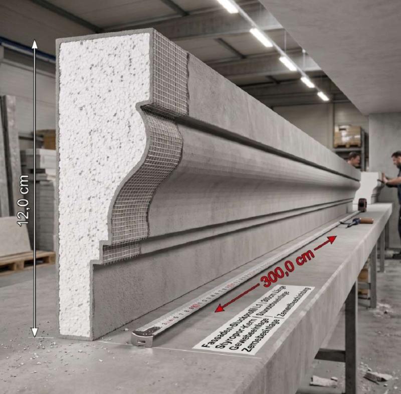 Fassadenstuck Leisten Styroporstuck Profile Styropor Stuckprofile 120x35mm 300cm L2A
