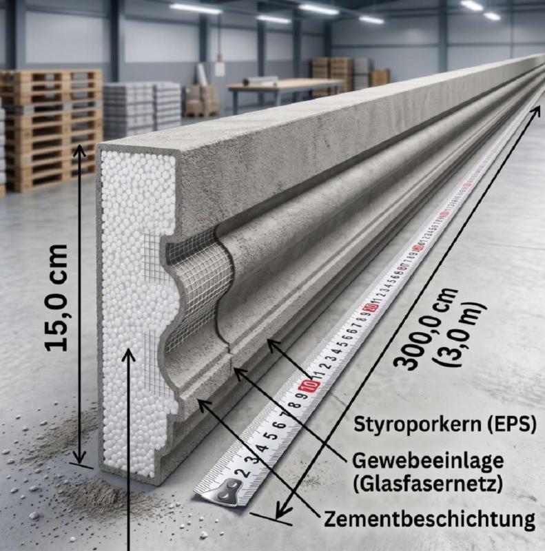 Fassadenstuck Leisten Profile Baudekore Gesims Styropor Stuckprofile L5A