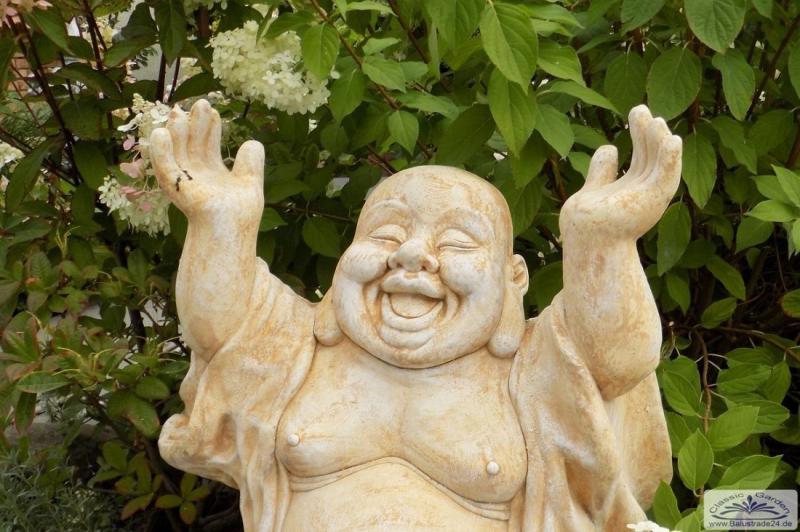 Buddhafigur Steinfigur ocker