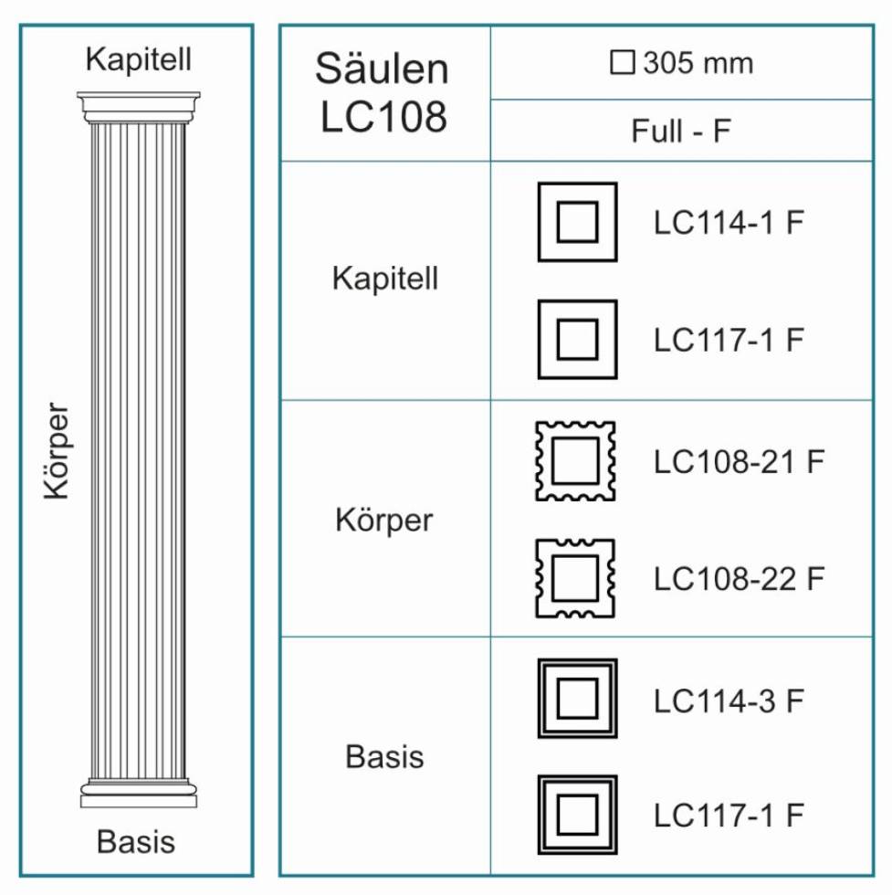 Quadratische Styropor Säulensystem LC107