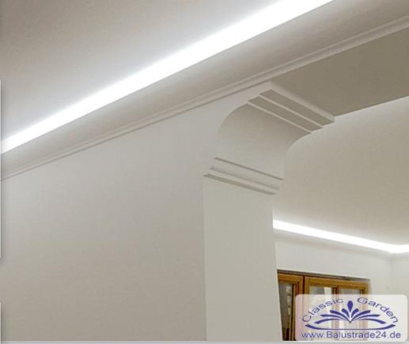 KF505 Lichtleiste für indirekte LED Beleuchtung aus PU Hartschaum 142x25mm Wandleiste 200cm