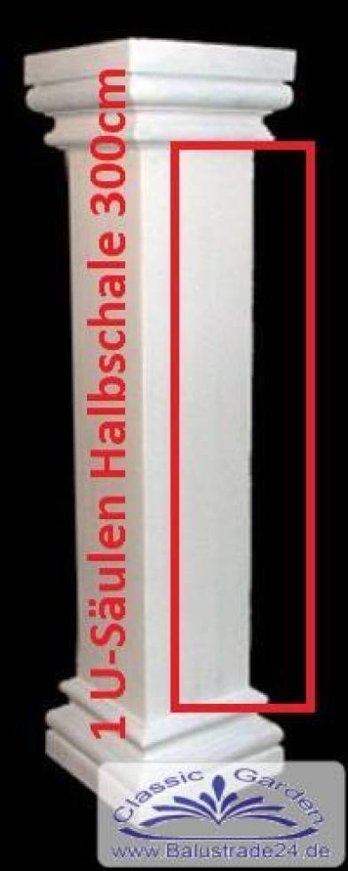 Styroporsäule 30cm 3m lang eckige glatte U-Halbschale Leichtbausäulen Wandverkleidung Säulenverkleidung ESA30G