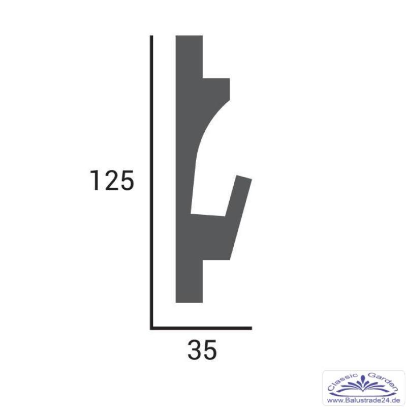 KD401 Lichtleiste für indirekte LED Beleuchtung aus XPS 125x35mm Wandleiste 115cm