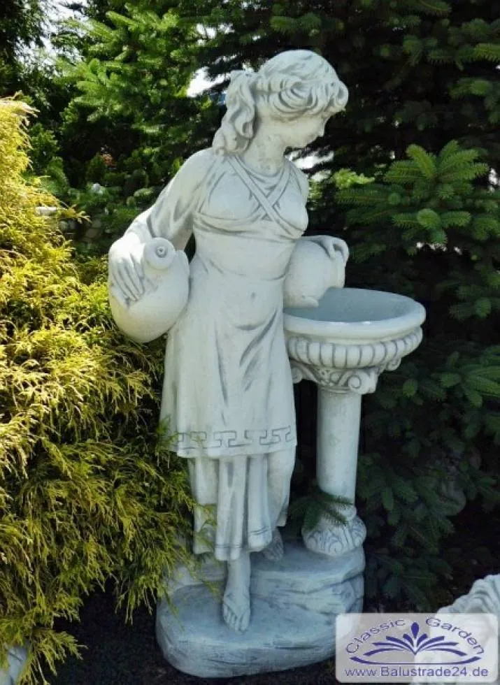Garten Dekofigur Frau am Brunnen