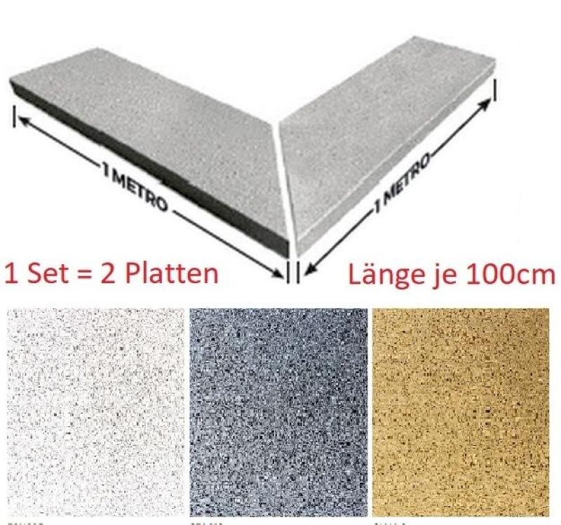 Beton Mauerabdeckung Eckwinkel 100cm lang 10 Breiten 7 Farben Evolution Mauerkappen Abdeckplatten