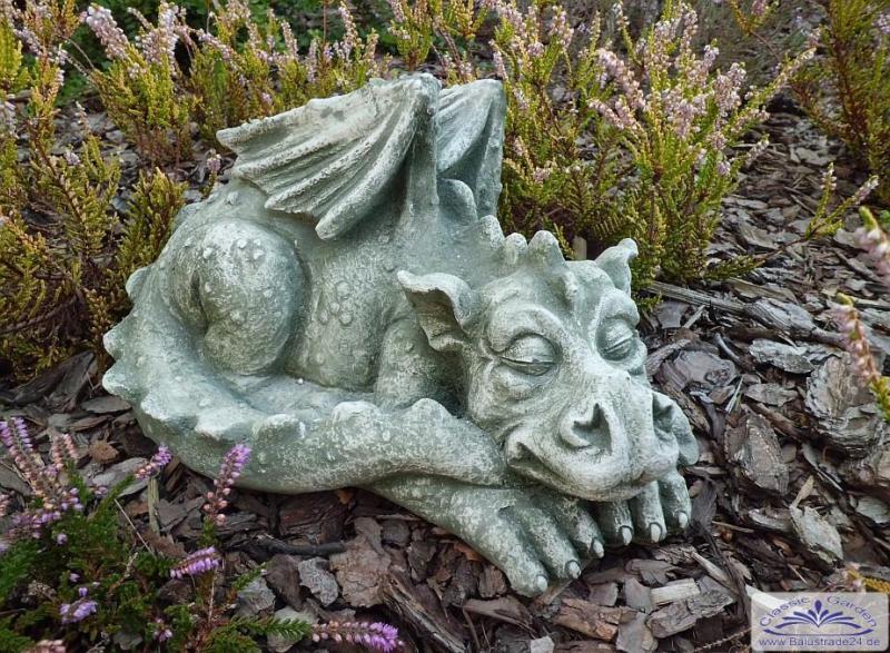 Drachen Steinfigur Gartenfigur Drache