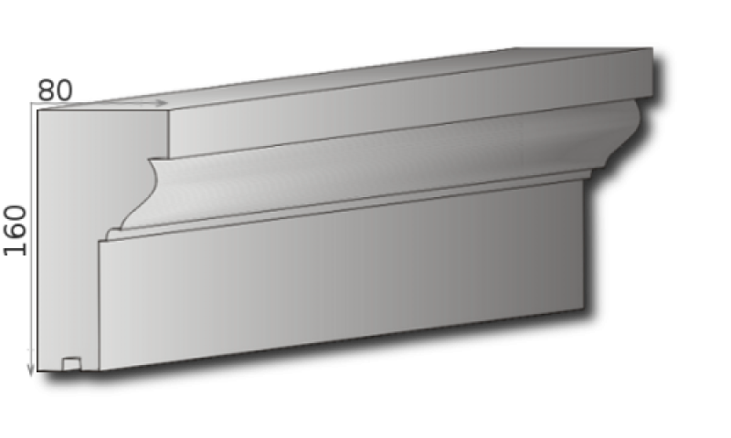 Fassadenstuck Leisten Gesims Profile Styroporstuck Fassadenprofile 160x80mm 300cm P18A
