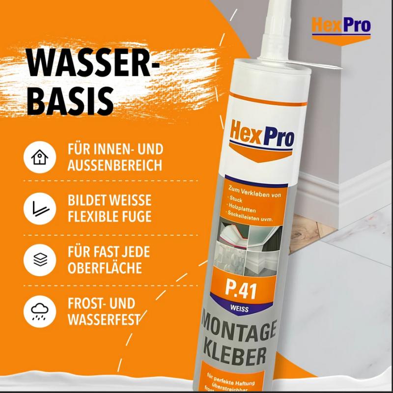 P41 Montagekleber Kleber ProLoc auf Acryl Basis mit hoher Haftung 310ml