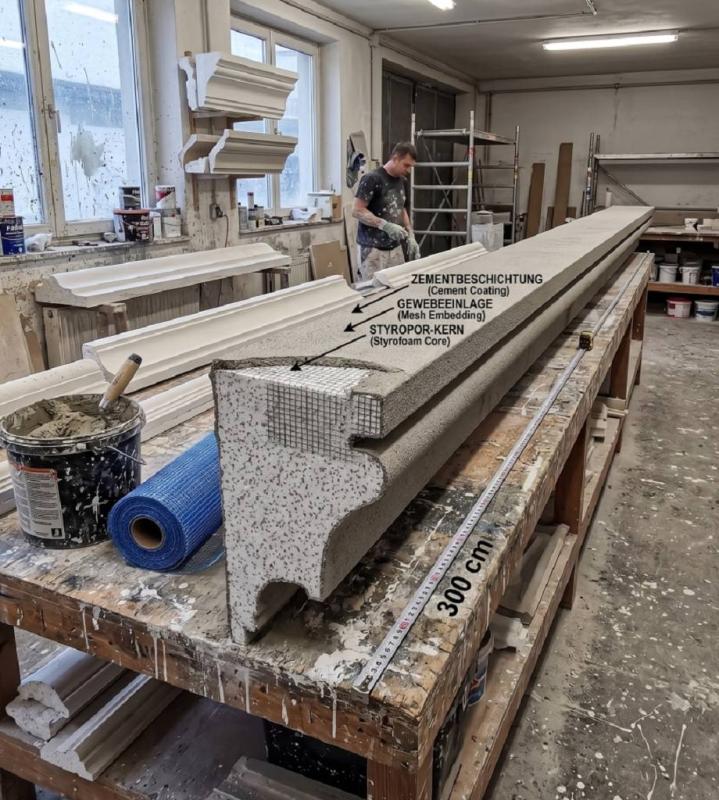 Fensterbank Fassadenstuck Gesims Profile Styroporstuck Basis P8A